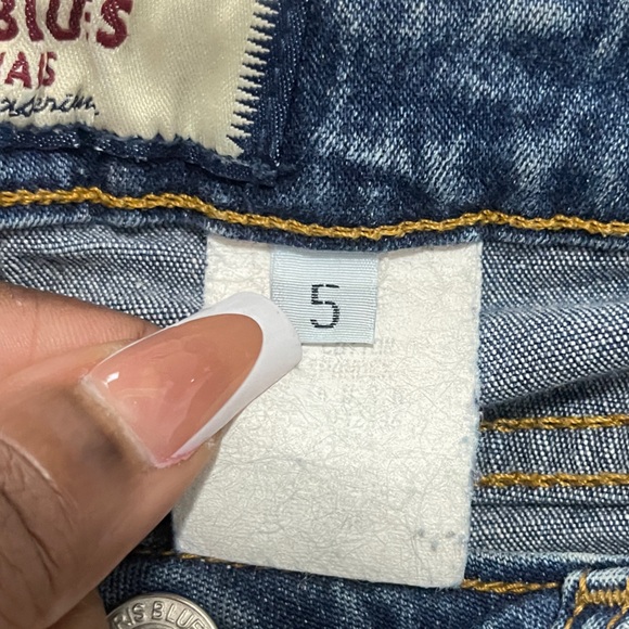 Paris Blues Womens Jeans Size 5 Blue Paint Splashed Flare Leg Denim Bottoms Y2K - Picture 4 of 13